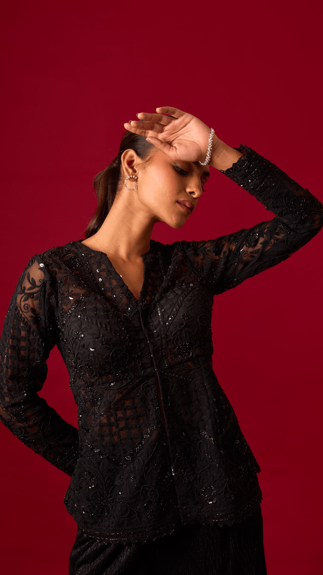 Midnight Rendezvous Peplum Set