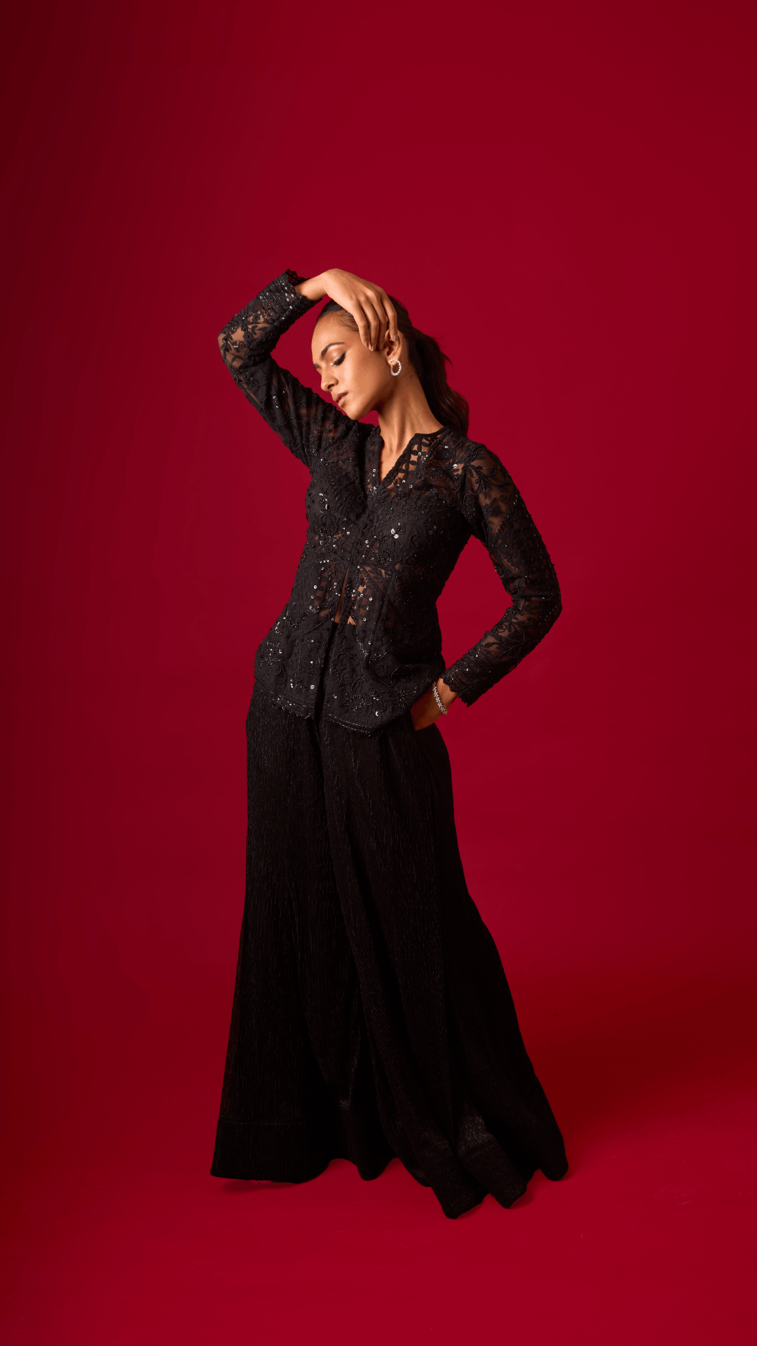 Midnight Rendezvous Peplum Set