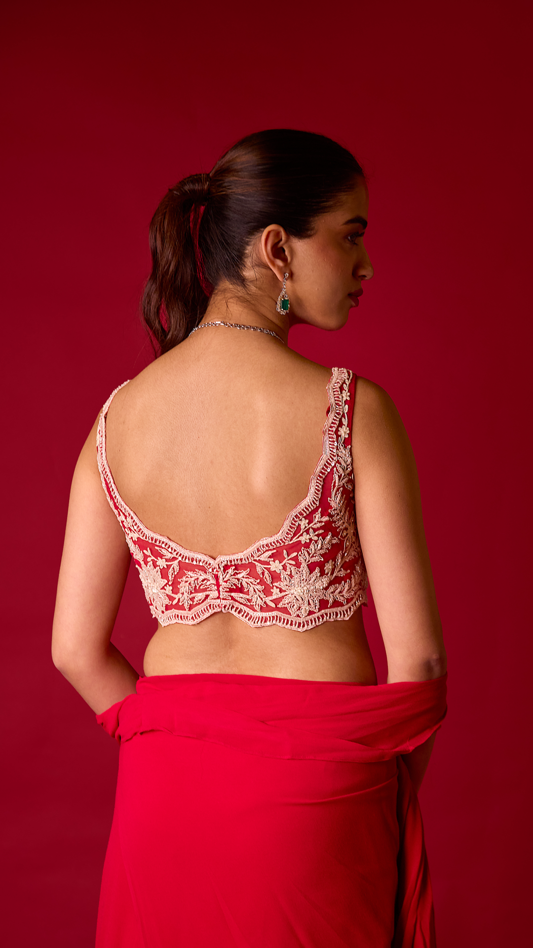 Scarlet Reverie Saree Set